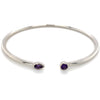 14kt White Gold Amethyst Open Bangle Bracelet