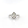 14kt White Gold Pear Diamond Halo Engagement Ring