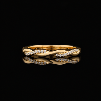 14kt Yellow Gold Twisted Diamond Band