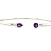 14kt White Gold Amethyst Open Bangle Bracelet