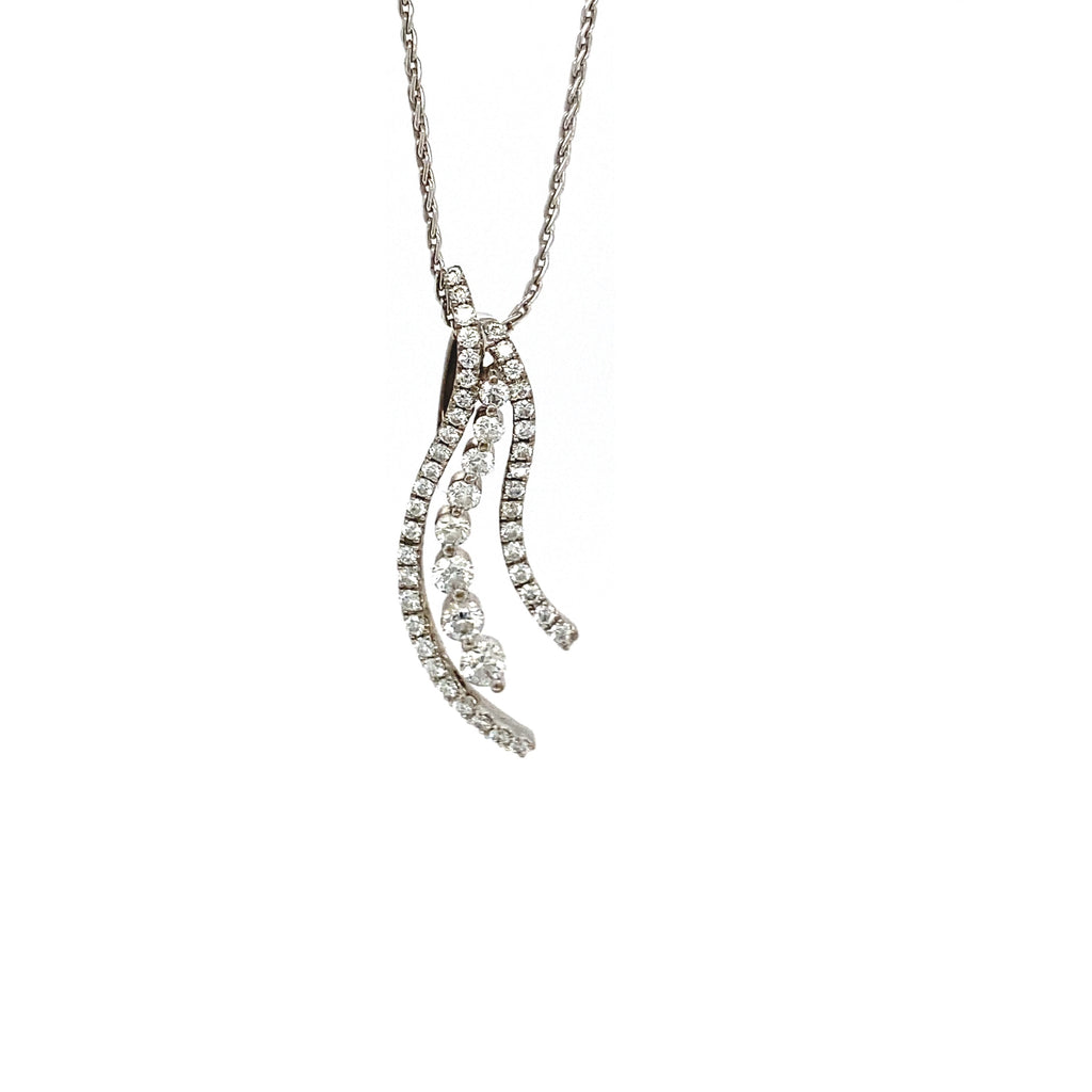 Estate 18kt White Gold Diamond Cascade Pendant 0.50ct