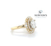 14kt Yellow Gold Oval Diamond Halo Engagement Ring