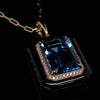 14kt Yellow Gold Blue Topaz & Enamel Pendant Necklace