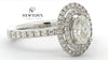 Platinum Oval Cut Diamond Halo Engagement Ring