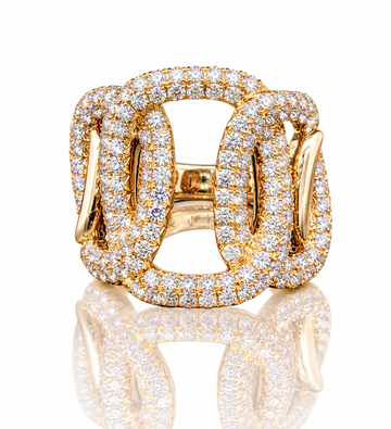 18kt Yellow Gold Diamond Fashion Ring