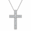 14kt White Gold Diamond Cross Pendant