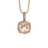 14kt Rose Gold Morganite and Diamond Pendant with Chain