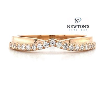 14kt Rose Gold Diamond Contour Band