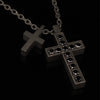 Black Titanium "Pair Of Crosses" Necklace