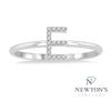 10kt White Gold Initial Stackable Ring "E"