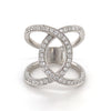 14kt White Gold Diamond Interlock Fashion Ring