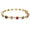 14kt Yellow Gold Mixed Shape Gemstone & Diamond Bracelet