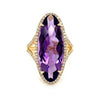 14kt Yellow Gold Oval Amethyst Fashion Ring