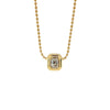 14kt Yellow Gold Bezel Set Emerald Cut Diamond Pendant