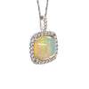 14kt White Gold Opal and Diamond Pendant