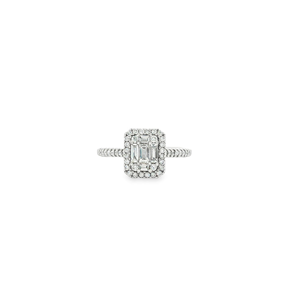 14kt White Gold Illusion Diamond Halo Ring