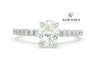 14kt White Gold Oval Diamond Engagement Ring with Pavé Band