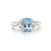 14kt White Gold Aquamarine and Diamond Fashion Ring