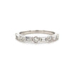 14kt White Gold Alternating Diamond Stackable Band