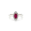 14kt White Gold Marquise Ruby and Diamond Fashion Ring