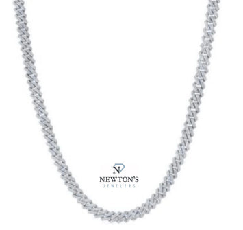 Sterling Silver Diamond Link Chain Necklace
