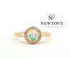 14kt Yellow Gold Round Ethiopian Opal Ring with Diamond Accents