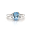 14kt White Gold Aquamarine and Diamond Fashion Ring