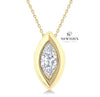 14kt Yellow Gold Marquise Diamond Bezel Pendant Necklace
