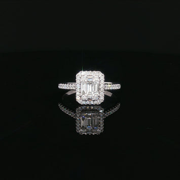 14kt White Gold Illusion Diamond Halo Ring