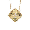 14kt Yellow Gold Diamond Fluted Clover Pendant