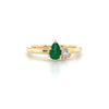 14kt Yellow Gold Emerald & Diamond Pair of Pears Ring