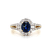 14kt Yellow Gold Treated Sapphire and Diamond Fashion Ring