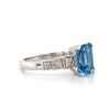 14kt White Gold Blue Topaz and Diamond Ring