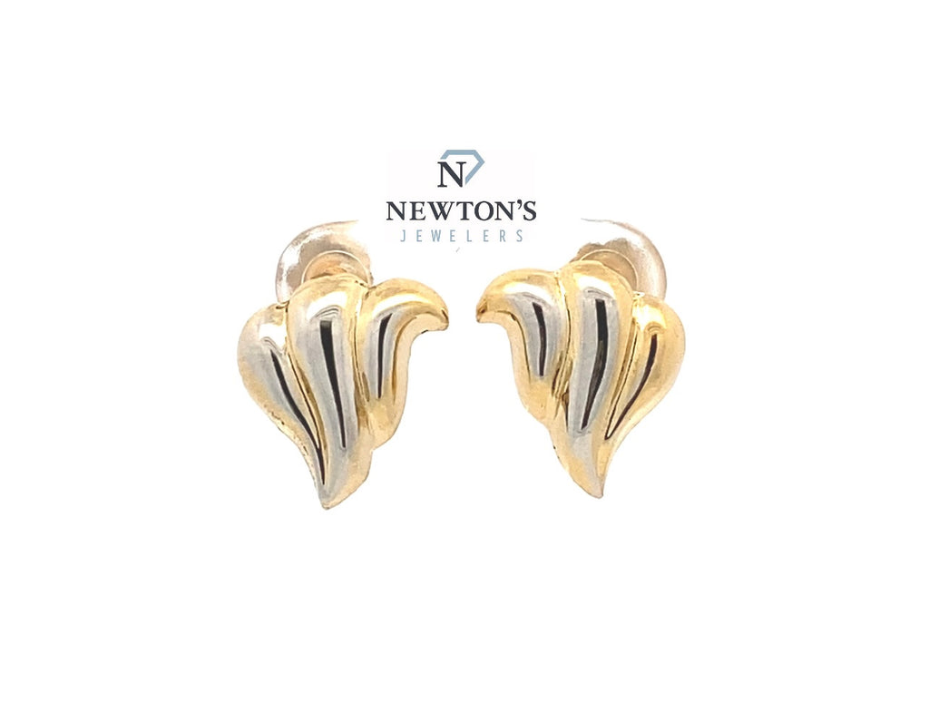 Estate 14kt Yellow Gold Bubble Shell Earrings