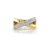 14kt White & Yellow Gold Diamond Cross-Over Ring