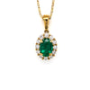 14kt Yellow Gold Emerald and Diamond Pendant