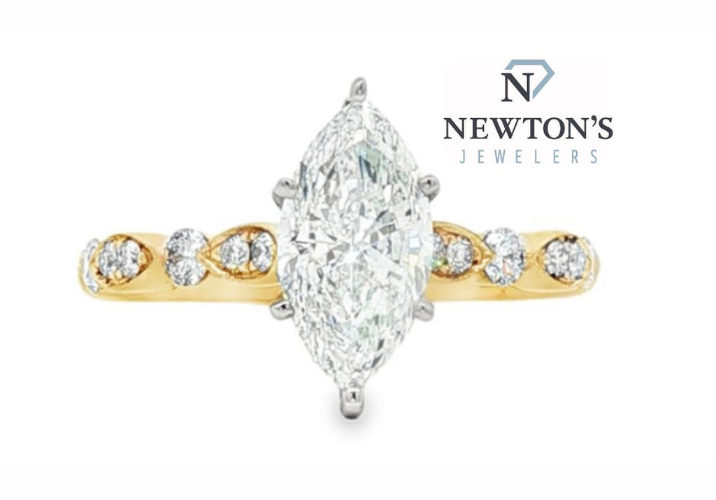 14kt Yellow Gold Marquise Cut Engagement Ring