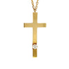 14kt Yellow Gold Cross Pendant with Diamond Accent and Chain