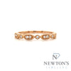 14kt Rose Gold Alternating Diamond Stackable Band