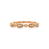 14kt Rose Gold Alternating Diamond Stackable Band