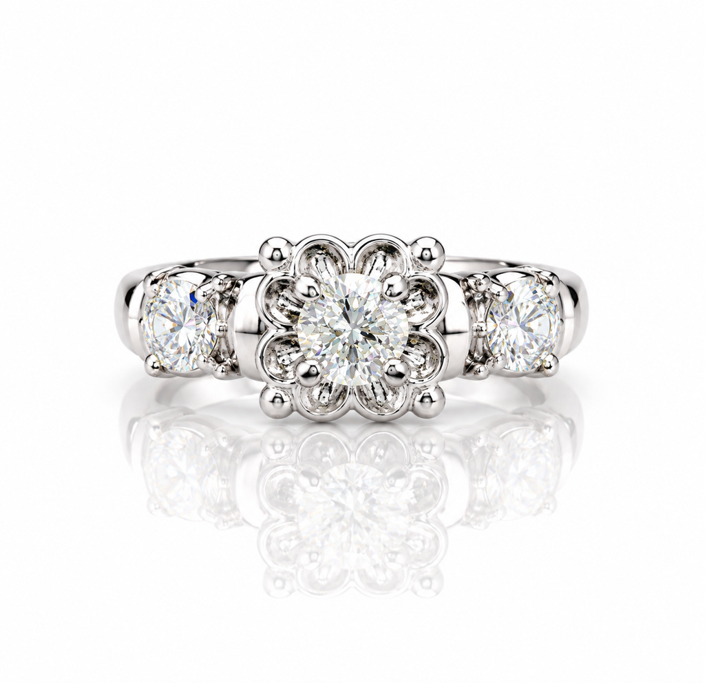 Estate 14kt White Gold Diamond Engagement Ring