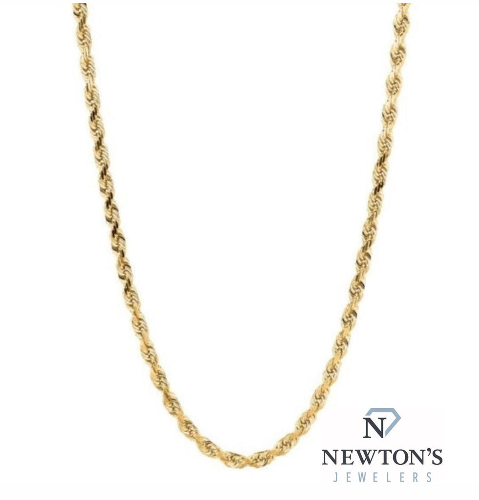 10kt Yellow Gold Diamond Cut Rope Chain