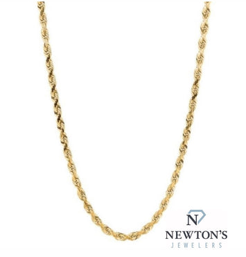 10kt Yellow Gold Diamond Cut Rope Chain