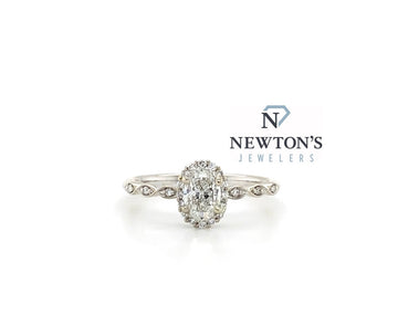 14kt White Gold Halo Engagement Ring