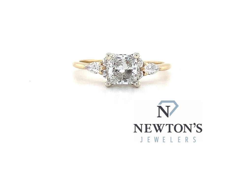 14kt Yellow Gold Princess Cut Diamond Engagement Ring