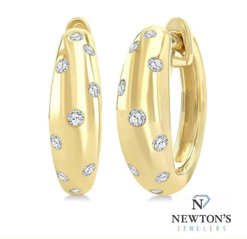 10kt Yellow Gold Diamond Huggies