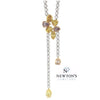 18kt White Gold Couture Fancy Colored Diamond Necklace