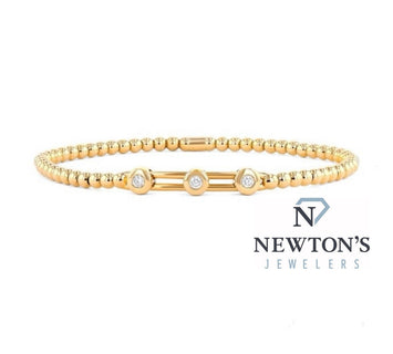 18kt Yellow Gold Diamond Stretch Bracelet