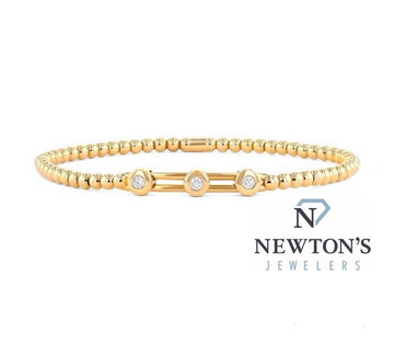 18kt Yellow Gold Diamond Stretch Bracelet