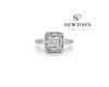 Estate 14kt White Gold 0.31 Center Princess Cut Engagement Ring